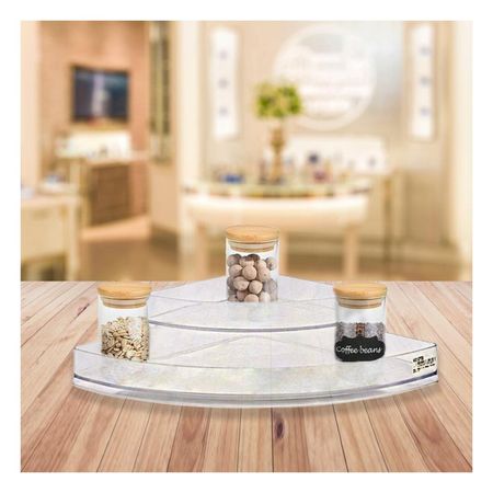 Contenedor Practico de Acrilico Esquinero Transparente para Sala y Dormitorio Y+Papel Regalo