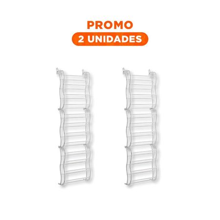 Pack2 Colgador Vertical de Puerta para 36 Pares Calzado Blanco Orden Interior