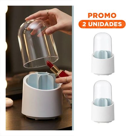 Pack2 Torre Giratoria Celeste de Cosmeticos para Tocador y Belleza Diario
