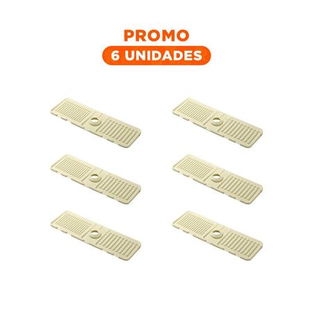Pack6 Soporte de Drenaje de Silicona con Rayas Beige Uso Diario