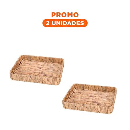 Pack2 Caja decorativa rectangular Grass 31x23x4cm para organizar ropa y accesorios