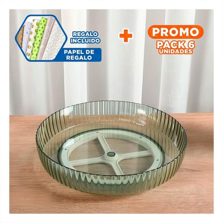 Pack6 Modulo Para Especias Plastico 30.5x6x30.5cm Practico Verde Y+Papel Regalo