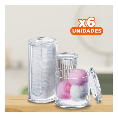 Pack6 Estructura tubular acrilica con 3 espacios y tapa para ordentransparente Y+Papel Regalo