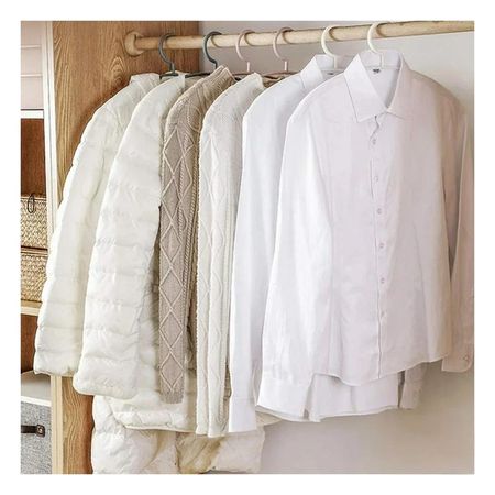 Gancho Clasico de Plastico Blanco Media Luna de 4 Piezas para Ropa Y+Papel Regalo