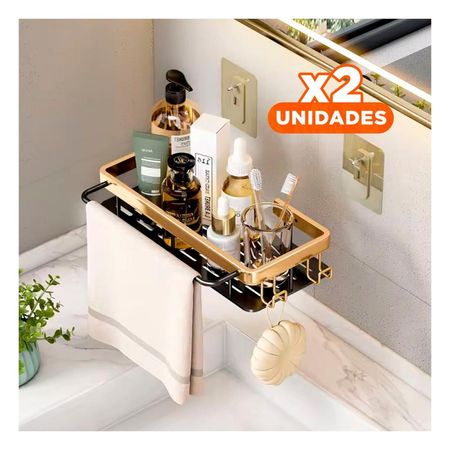 Pack2 Base de Orden Flotante Dorado y negro 30x13cm para Decoracion Hogar Y+Papel Regalo