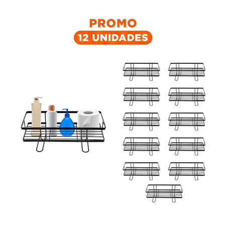 Pack12 Panel Practico de Pared 32x14x16cm Negro Ahorro Espacio Diario Y+Regalo Sticker