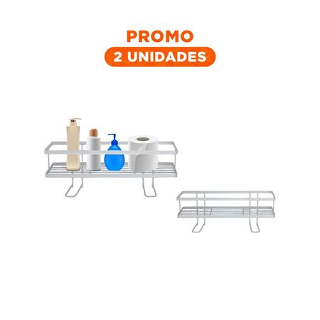 Pack2 Modulo Funcional de Pared 32x14x16cm Blanco Estilo Hogar