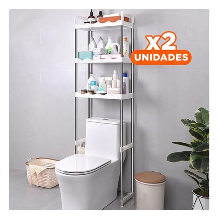 Pack2 Porta accesorios para aseo 3 niveles plastico con estilo ondas para casa Y+Papel Regalo