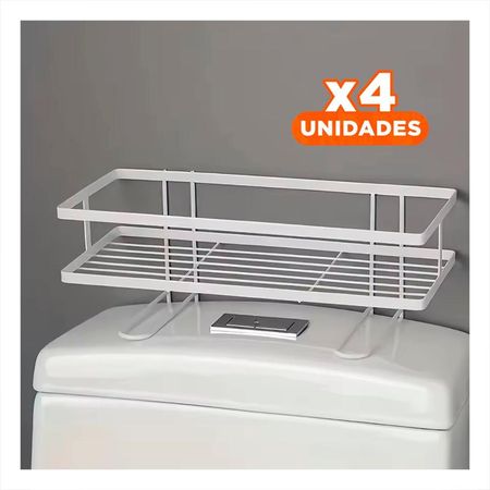 Pack4 Base Horizontal de Pared 32x14x16cm Blanco Orden Espacio Hogar