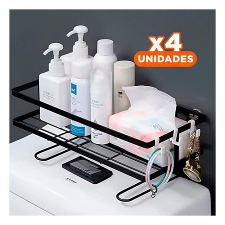 Pack4 Base Compacta de Pared 32x14x16cm Negro Uso Diario Interior Y+Papel Regalo