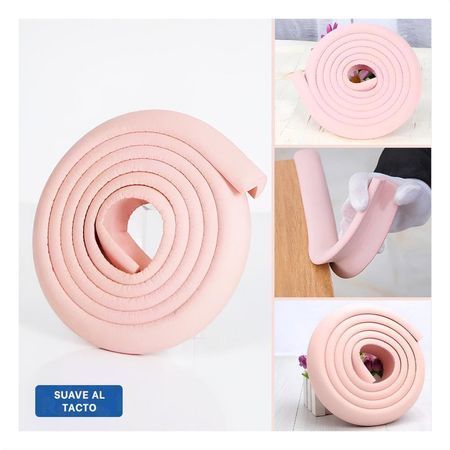 Guarda Esquina de Espuma para Bordes de Mesa y Muebles Seguridad Color Rosa