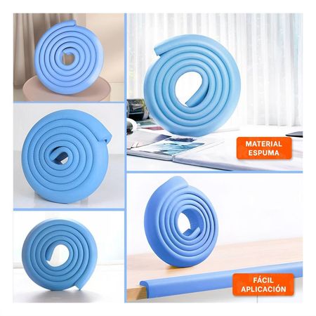 Guarda Esquina de Espuma para Bordes de Mesa y Muebles Seguridad Color Azul
