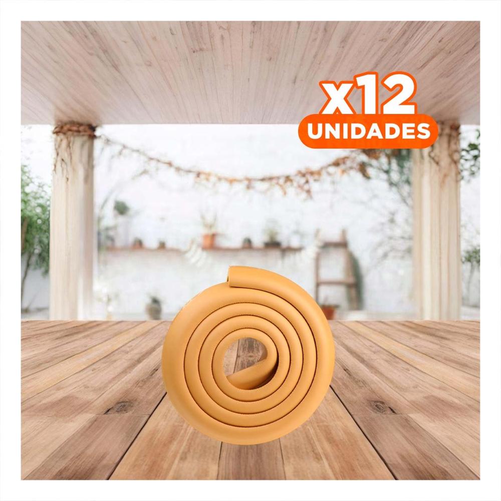 Pack12 Defensa Esquina de Espuma Flexible para Bordes de Muebles Mostaza Y+Papel Regalo