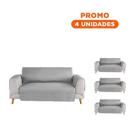Pack4 Protector para Sofa en Color Plomo con Medida 130x195cm de Uso Interior Y+Regalo Sticker