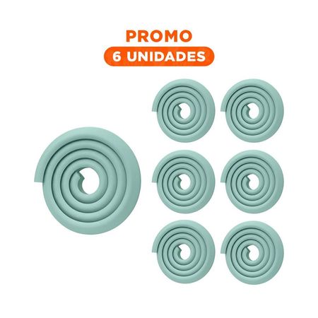 Pack6 Borde Protector de Espuma 2 Metros Verde Agua Seguridad Interior
