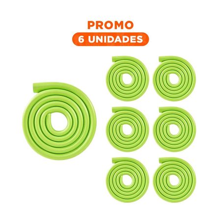 Pack6 Borde Protector de Espuma 2 Metros Verde Limon Seguridad Interior