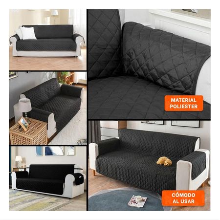 Cubierta Protectora para Sofa en Negro con Dimensiones 130x195cm de Ajuste Seguro