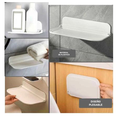 Estante Flotante Plegable para Pared con Acabado Blanco Resistente
