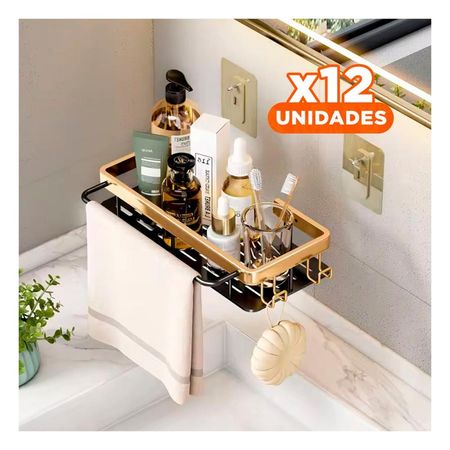 Pack12 Base Moderna Flotante Dorado y negro 30x13cm para Estilo Interior