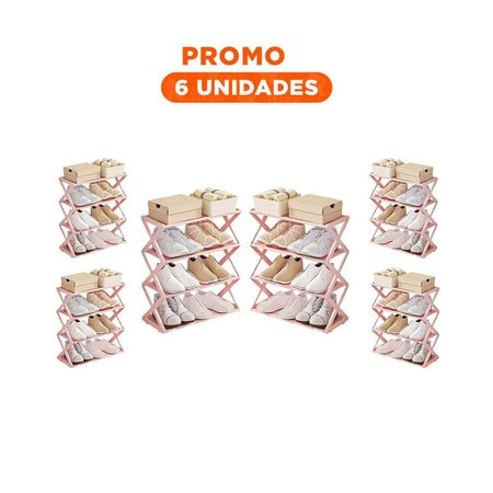Pack6 Modulo Rosado Cuatro Niveles Para Zapatos