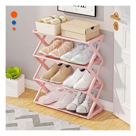 Sistema Funcional Cuatro Niveles Rosado Para Zapatos En Casa Y+Papel Regalo