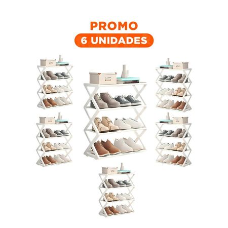 Pack6 Organizador Decorativo 4 Niveles Blanco para Calzado
