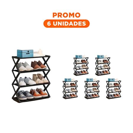 Pack6 Solucionhogar 4 Niveles Color Negro para Calzado