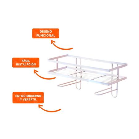 Repisa Practica de Pared 32x14x16cm Blanco Uso Diario Interior Y+Ligas Regalo