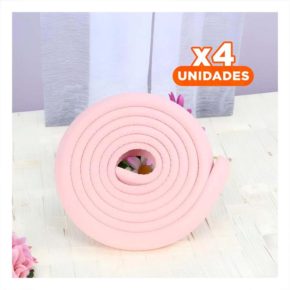 Pack4 Esquina Acolchada de Espuma para Bordes de Mesa y Muebles Rosa