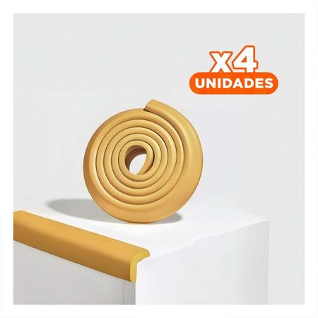 Pack4 Esquina Acolchada de Espuma Suave para Bordes Filosos de Mesa Mostaza Y+Papel Regalo