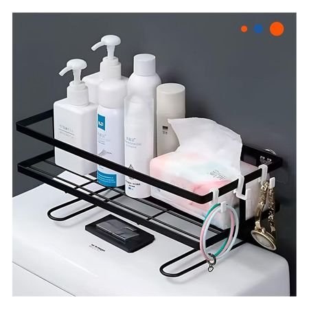 Repisa Funcional de Pared 32x14x16cm Negro Ahorro Espacio Diario Y+Regalo Sticker