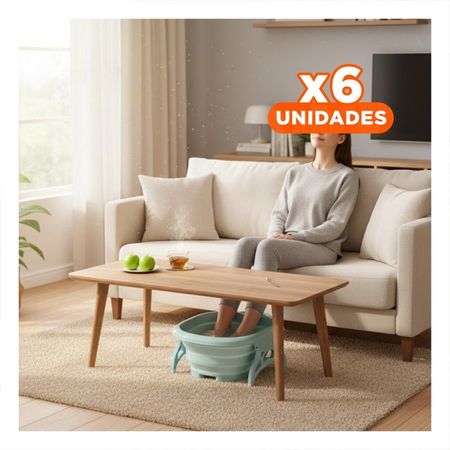 Pack6 Depresor Portatil con Masajeador de Pies Celeste con Sistema Hidromasaje Y+Papel Regalo