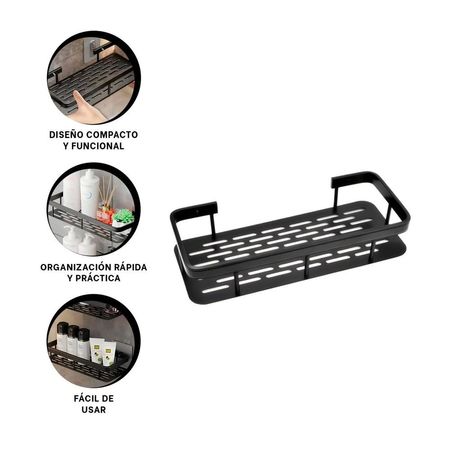 Plataforma Flotante Negro 30x13cm para Espacios Ordenados del Hogar Y+Ligas Regalo