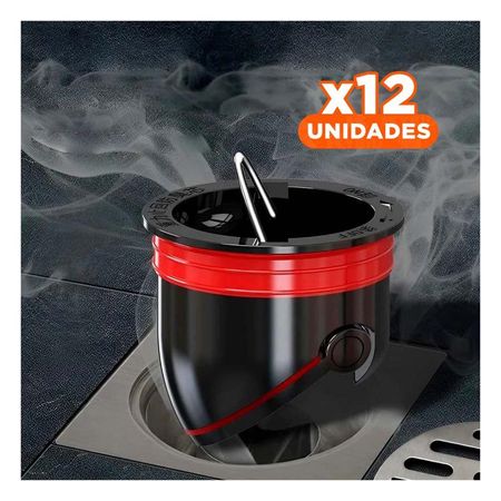 Pack12 Valvula de Piso Negro con Proteccion para Area Higienica Y+Papel Regalo