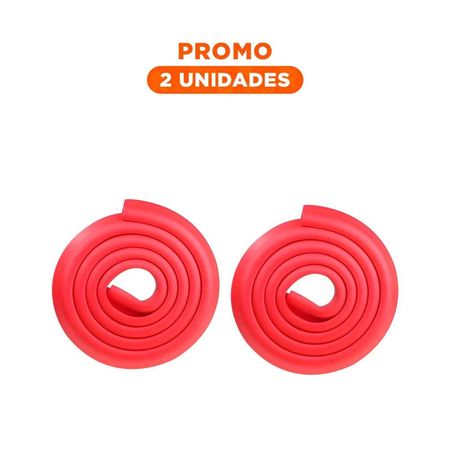 Pack2 Cobertura Esquina de Espuma Flexible para Bordes de Muebles Seguridad Hogar Rojo
