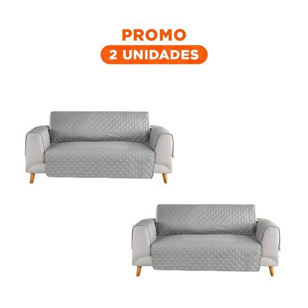Pack2 Funda de Cobertura para Sofa Plomo con Dimensiones 130x195cm de Ajuste Estable