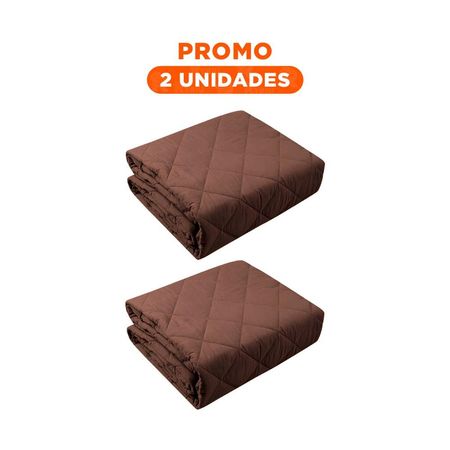 Pack2 Funda de Cobertura para Sofa Marron con Dimensiones 130x195cm de Ajuste Estable