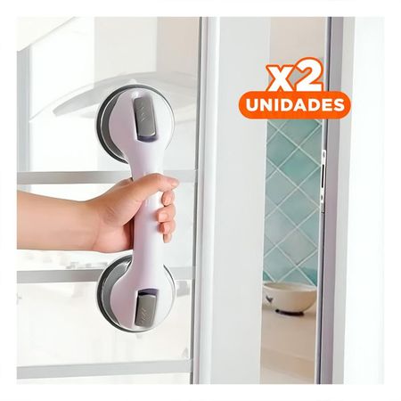 Pack2 Pasamanos de Asistencia para Bano con Diseno Resistente en Color Blanco Y+Regalo Sticker