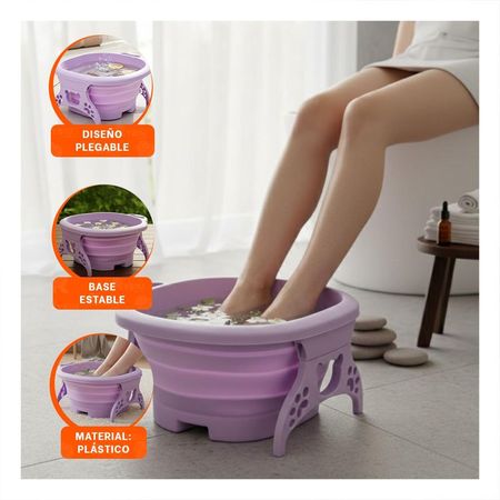 Depresor Portatil con Masajeador de Pies Morado para Spa en Casa Y+Post It