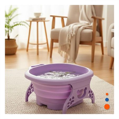 Lavadero Hidromasaje Portatil para Pies Morado con Funcion de Masaje Y+Regalo Sticker