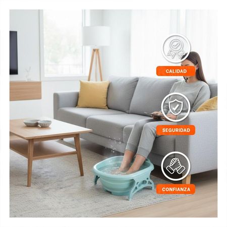 Cuenca Portatil con Masajeador de Pies Celeste Facil de Usar y Comoda Y+Papel Regalo