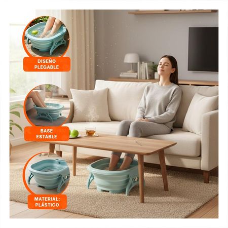 Depresor Portatil con Masajeador de Pies Celeste para Spa en Casa Y+Post It