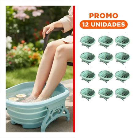 Pack12 Recipiente Portatil con Masajeador de Pies Celeste Compacta y Moderna Y+Regalo Sticker