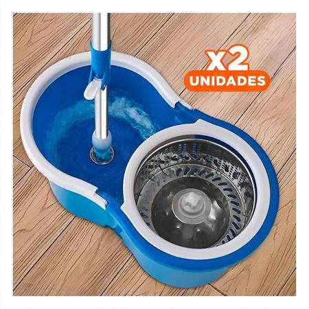 Pack2 Equipo Giratorio 360 con Balde Centrifugador Rojo para Limpieza Domestica Y+Papel Regalo