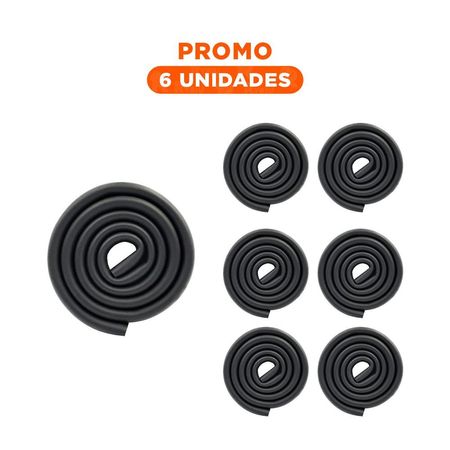 Pack6 Esquina Acolchada de Espuma Segura para Bordes de Mesa Seguridad Negro