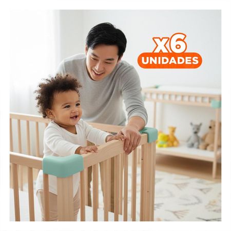 Pack6 Esquinero Protector de Espuma 2 Metros Verde Agua Seguridad Hogar Y+Regalo Sticker