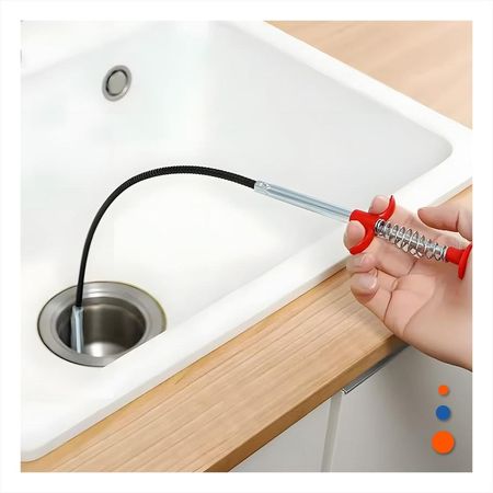 Herramienta Flexible de Uso Domestico para Drenaje Negro Longitud 200cm Y+Regalo Sticker