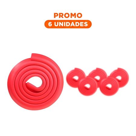 Pack6 Esquina Acolchada de Espuma Segura para Bordes de Mesa Seguridad Hogar Rojo