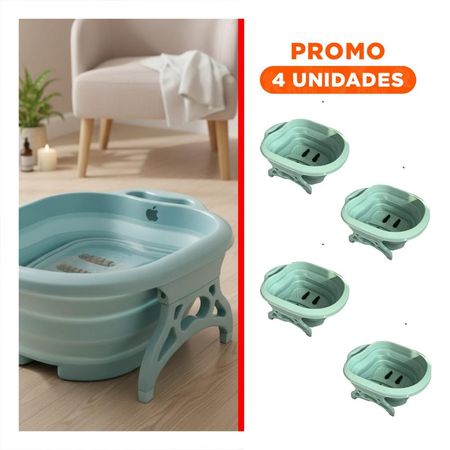 Pack4 Lavadero Portatil con Masajeador de Pies Celeste Compacta y Eficiente Y+Regalo Sticker