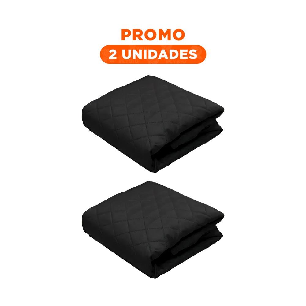 Pack2 Funda de Cobertura para Sofa Negro con Dimensiones 130x195cm de Ajuste Estable